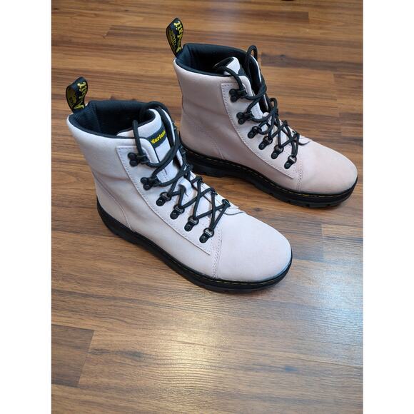 Dr. Martens Bonny II Suede Utility Boots- Light Pink Women's 10 L Men's 9 NWOT - Picture 4 of 7